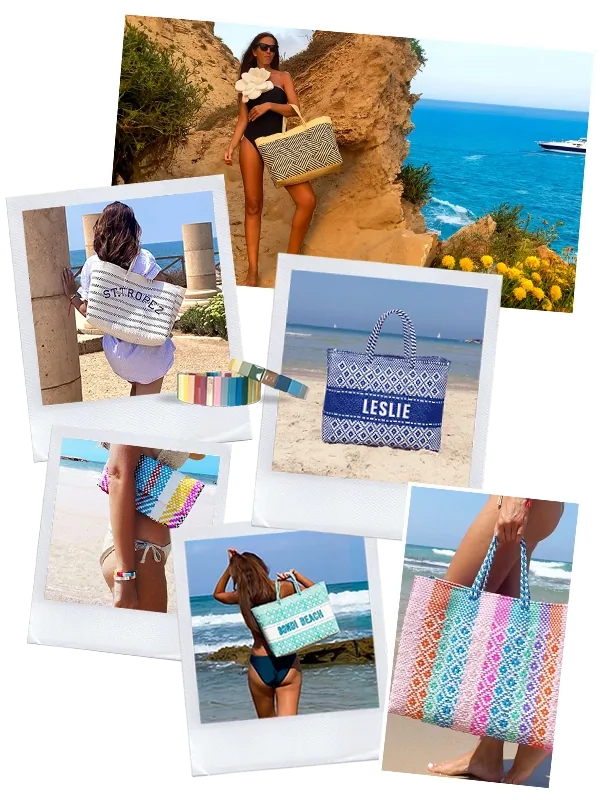Cabas de plage en plastique recyclé