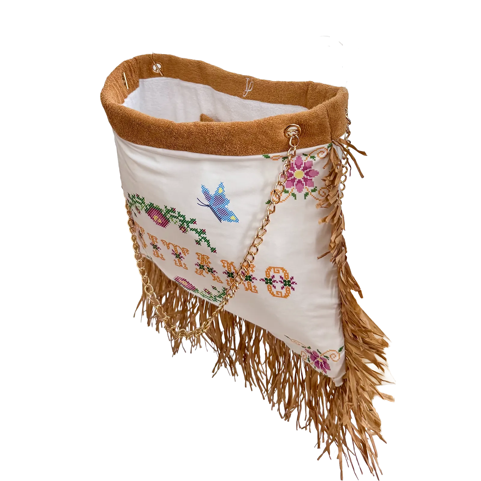 Raffia point de croix — three-quarter view