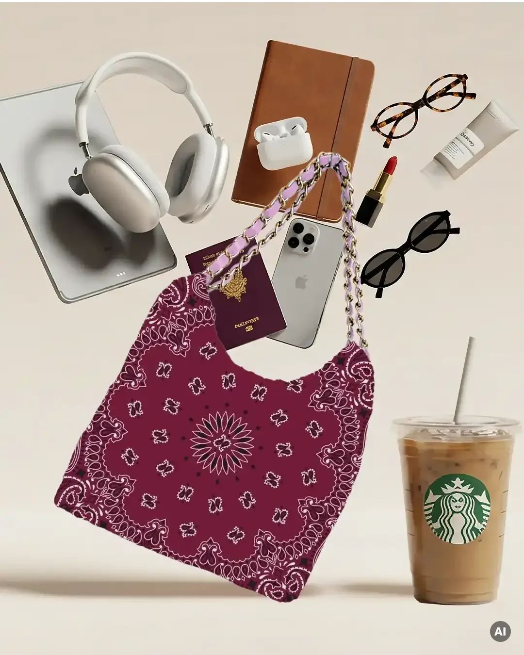 Bandana bag — size and embroidery