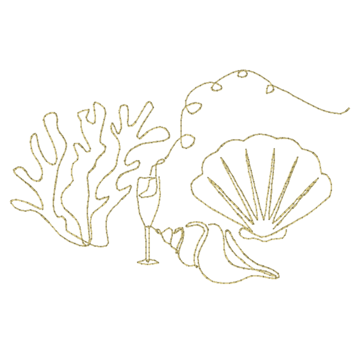 Motif de broderie au fil doré