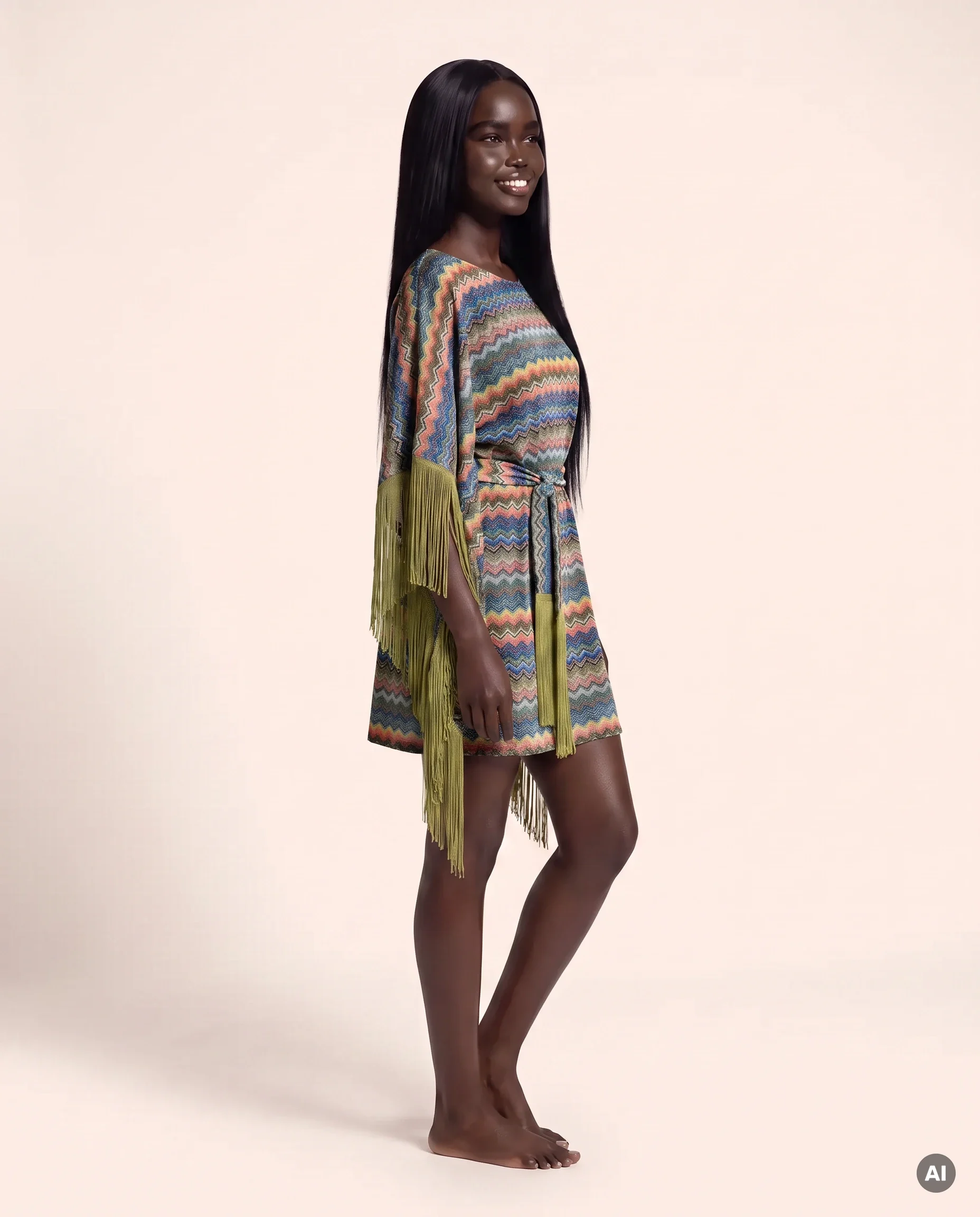 Palma lurex kaftan — side