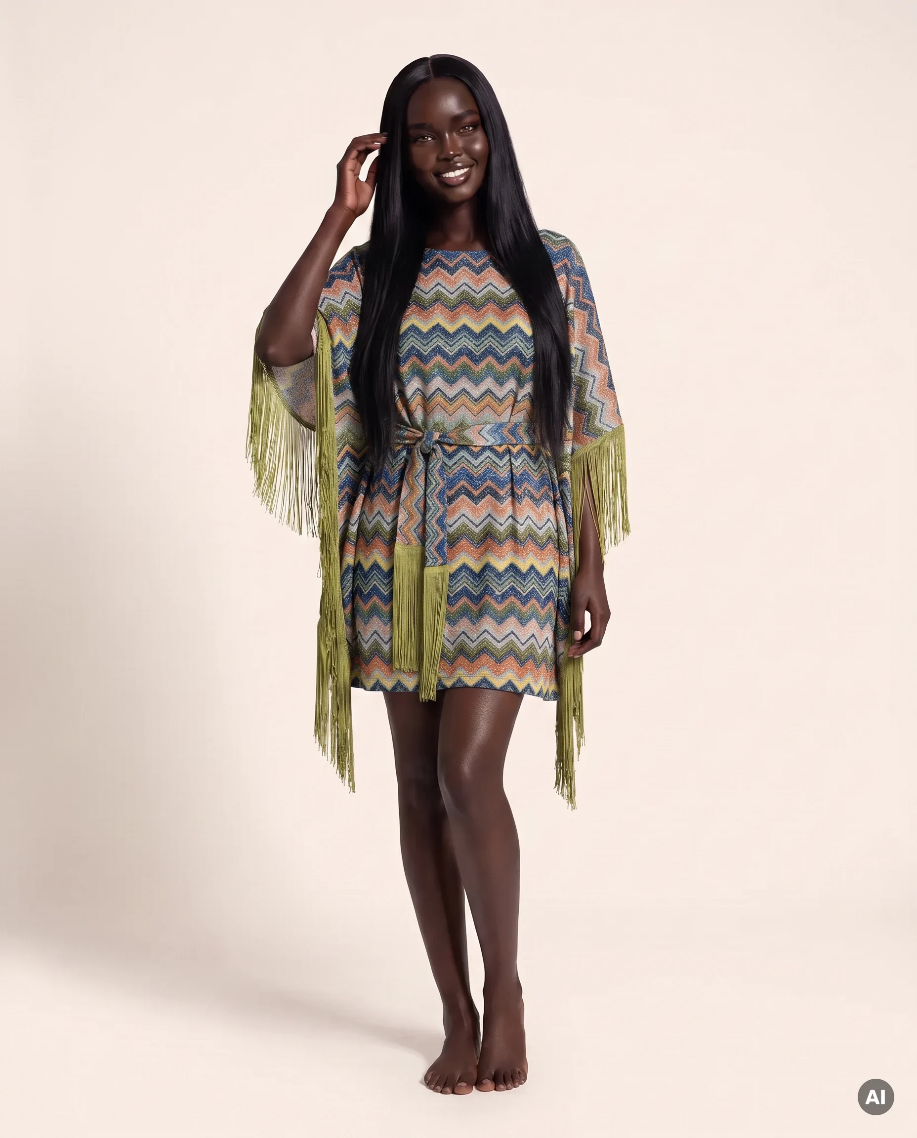 Palma lurex kaftan — front