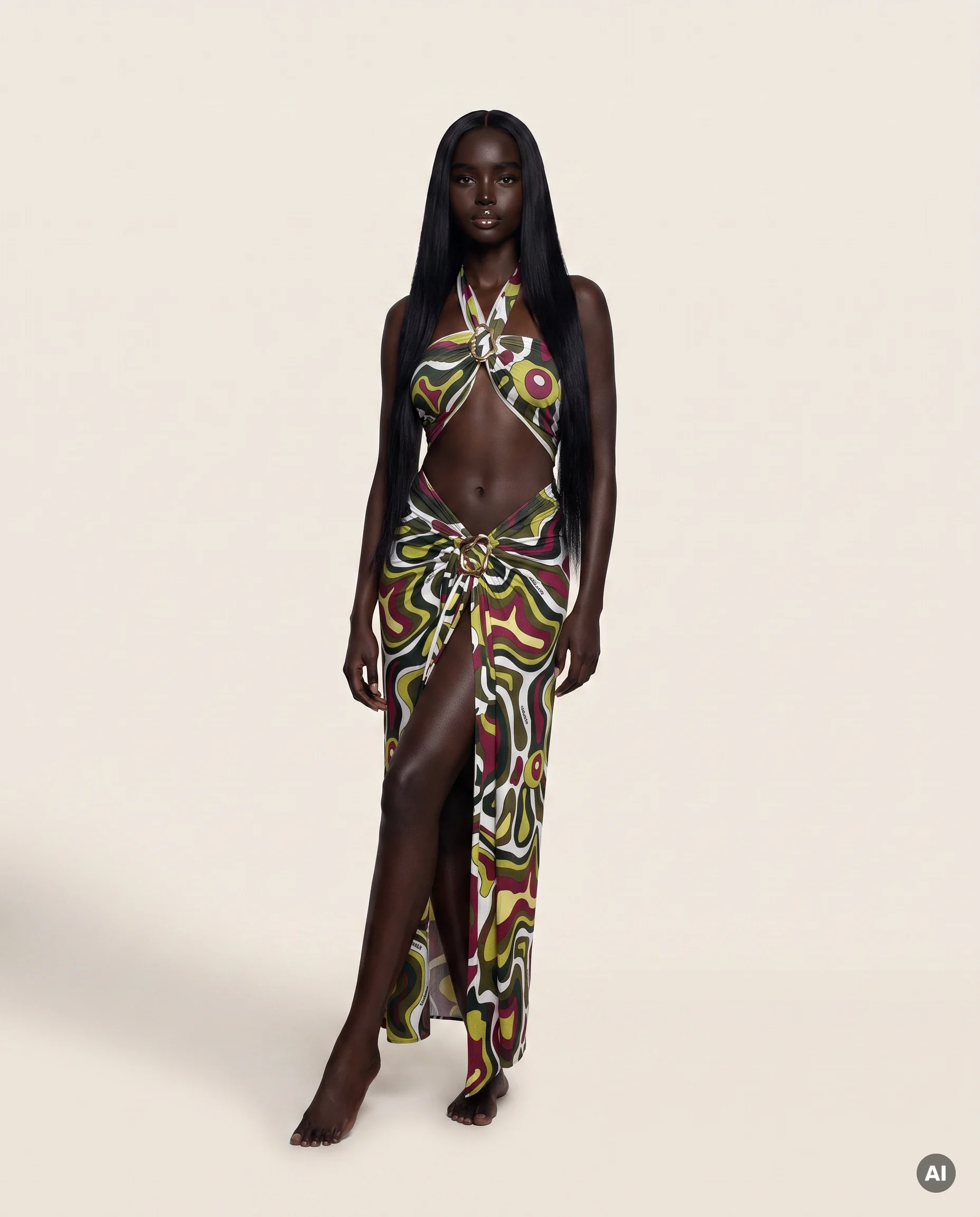Long Jungle Psea-K lycra pareo