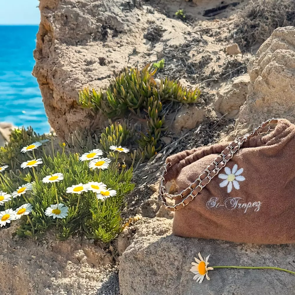 Sac de plage en éponge tan personnalisé