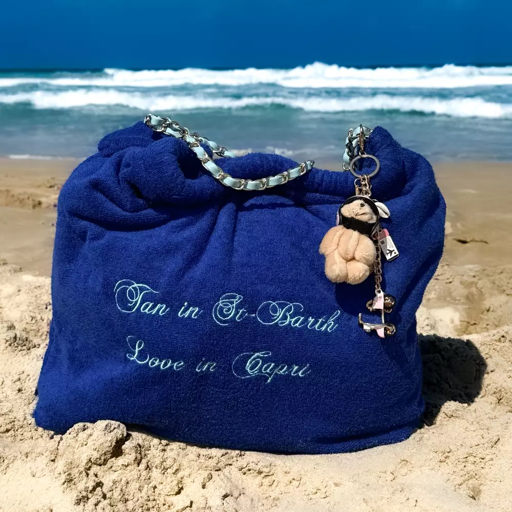 Sac de plage en éponge royal blue personnalisé